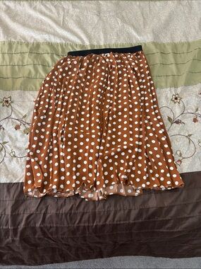Women’s Polka Dot Midi Skirt in Rust with White Dots - Jillian Harris Collab